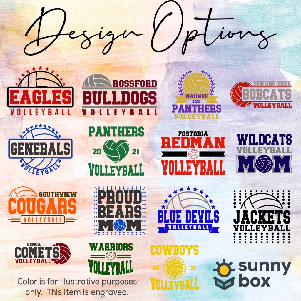 Volleyball School Mascot - Engraved Leatherette Tumbler