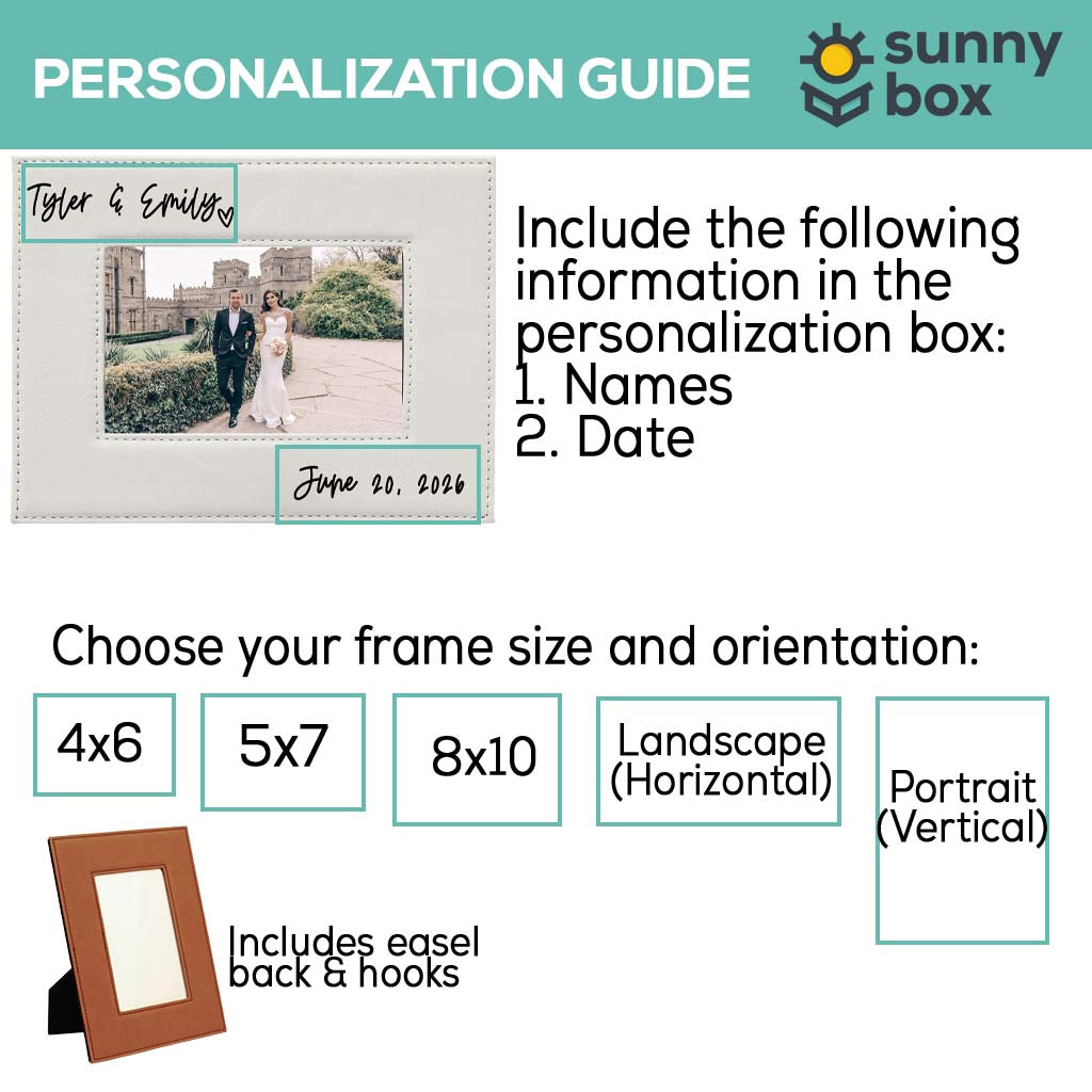 Personalized Wedding Picture Frame Leatherette