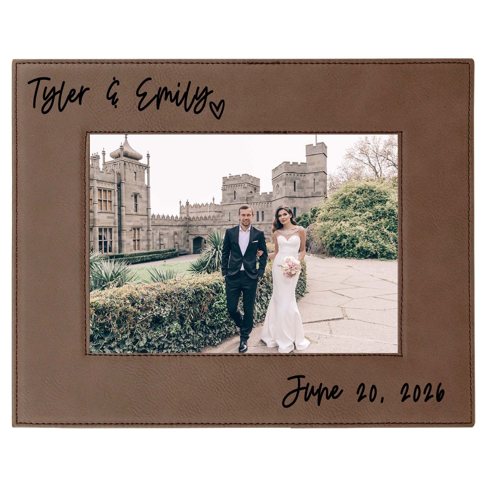 Personalized Wedding Picture Frame Leatherette