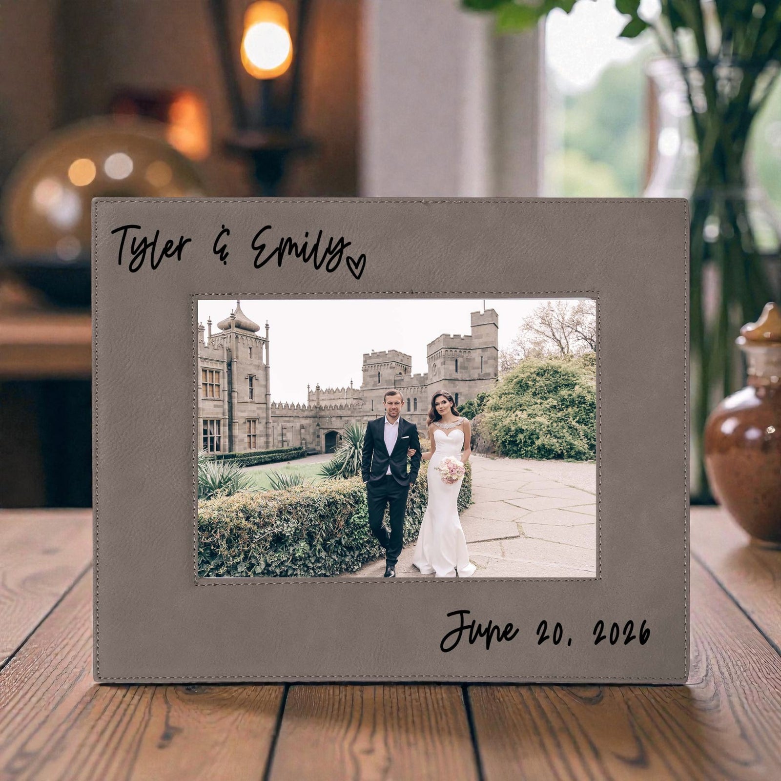 Personalized Wedding Picture Frame Leatherette