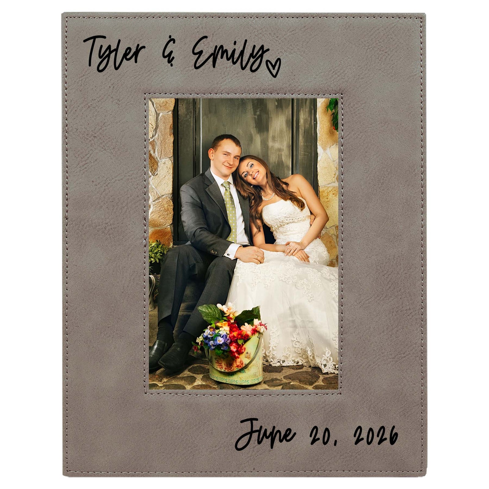 Personalized Wedding Picture Frame Leatherette