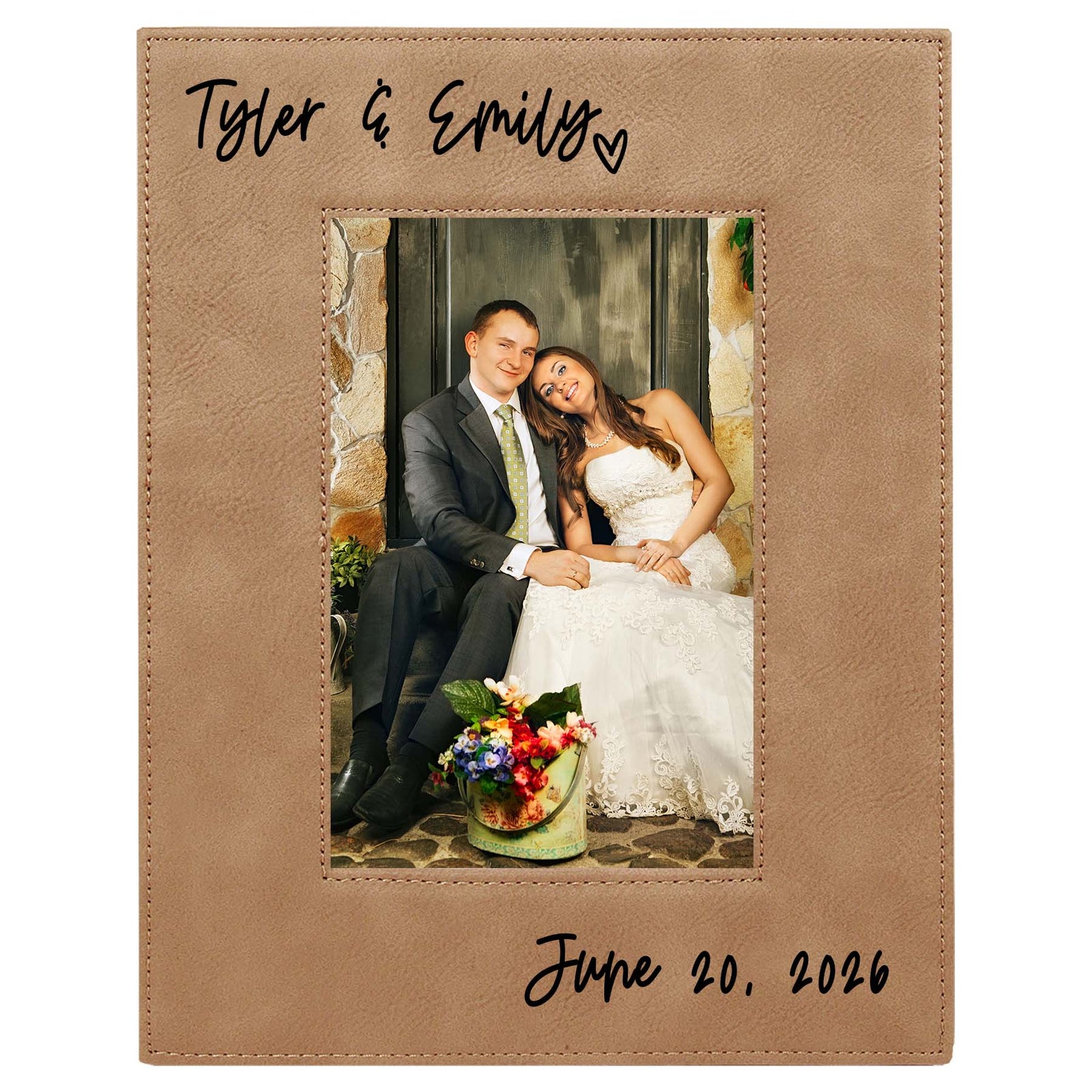 Personalized Wedding Picture Frame Leatherette