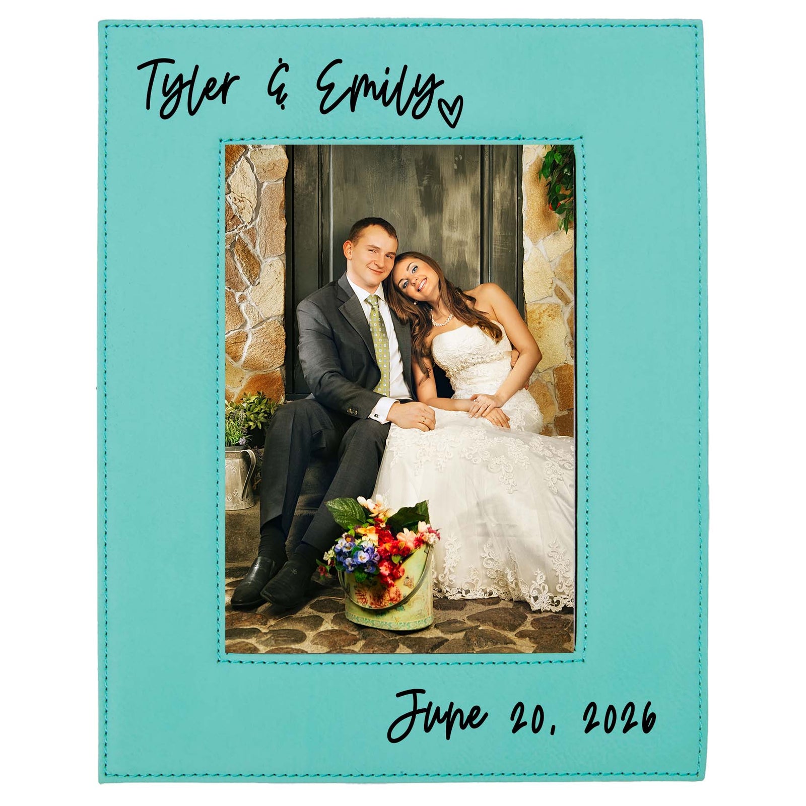 Personalized Wedding Picture Frame Leatherette
