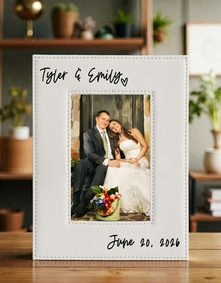 Personalized Wedding Picture Frame Leatherette