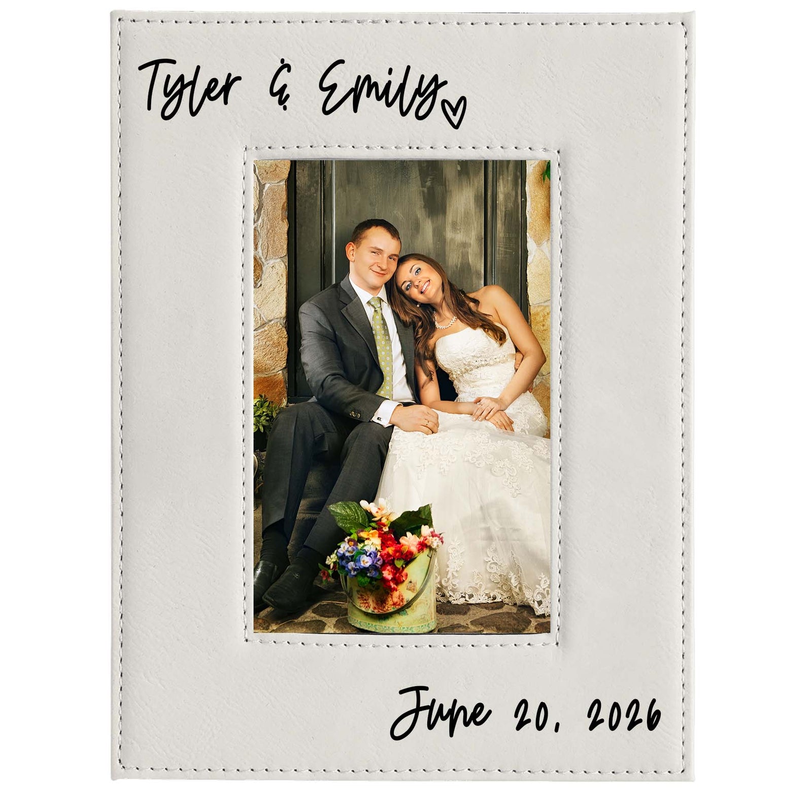 Personalized Wedding Picture Frame Leatherette