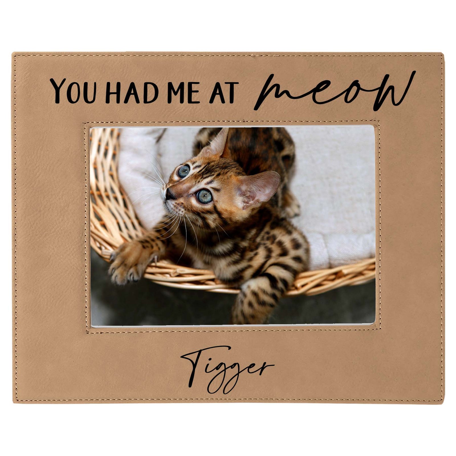 You Had Me At Meow Personalized Engraved Leatherette Picture Frame