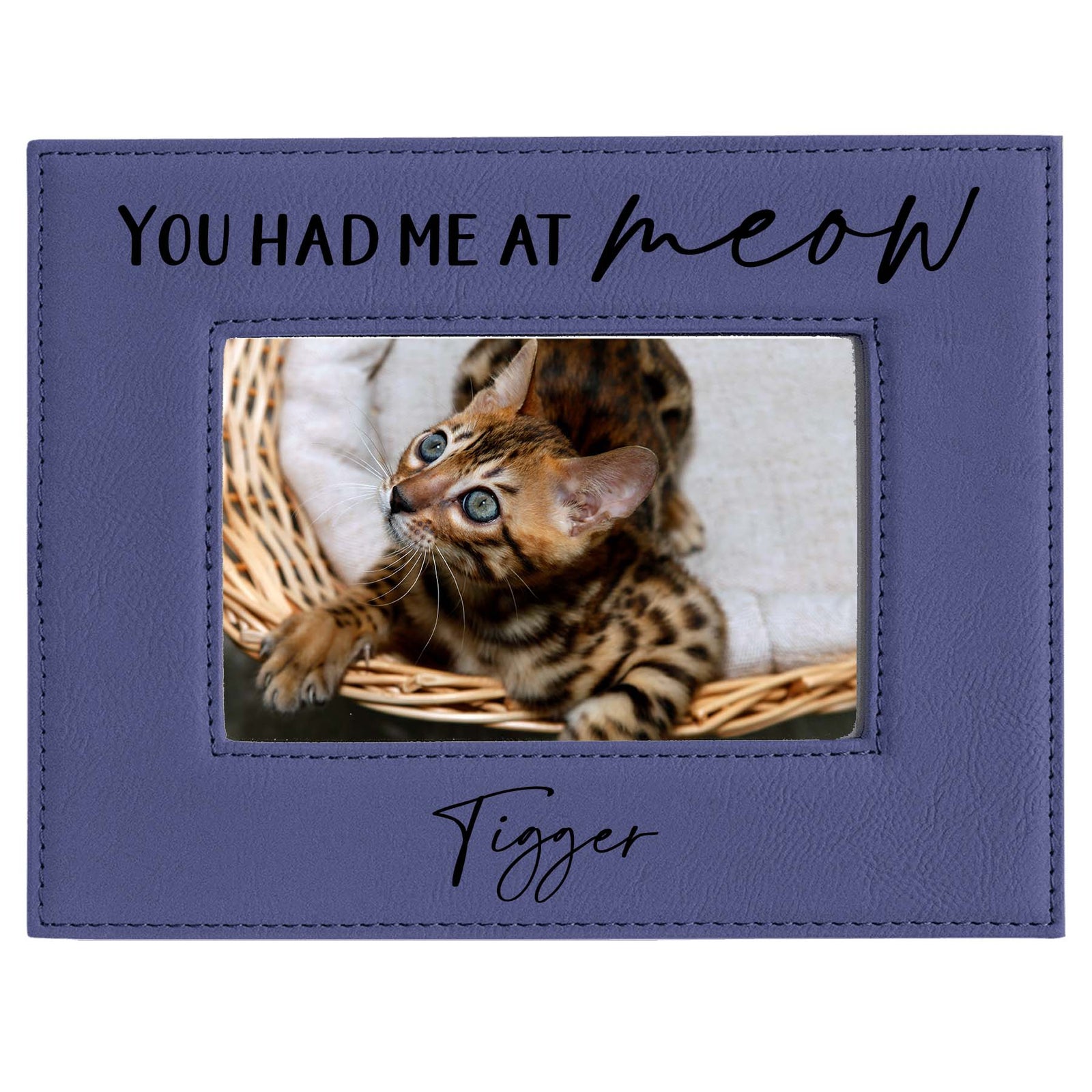 You Had Me At Meow - Cat Leatherette Picture Frame
