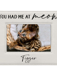You Had Me At Meow Personalized Engraved Leatherette Picture Frame