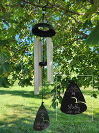 You Left Paw Prints Personalized Engraved Pet Memorial Wind Chime by Sunny Box