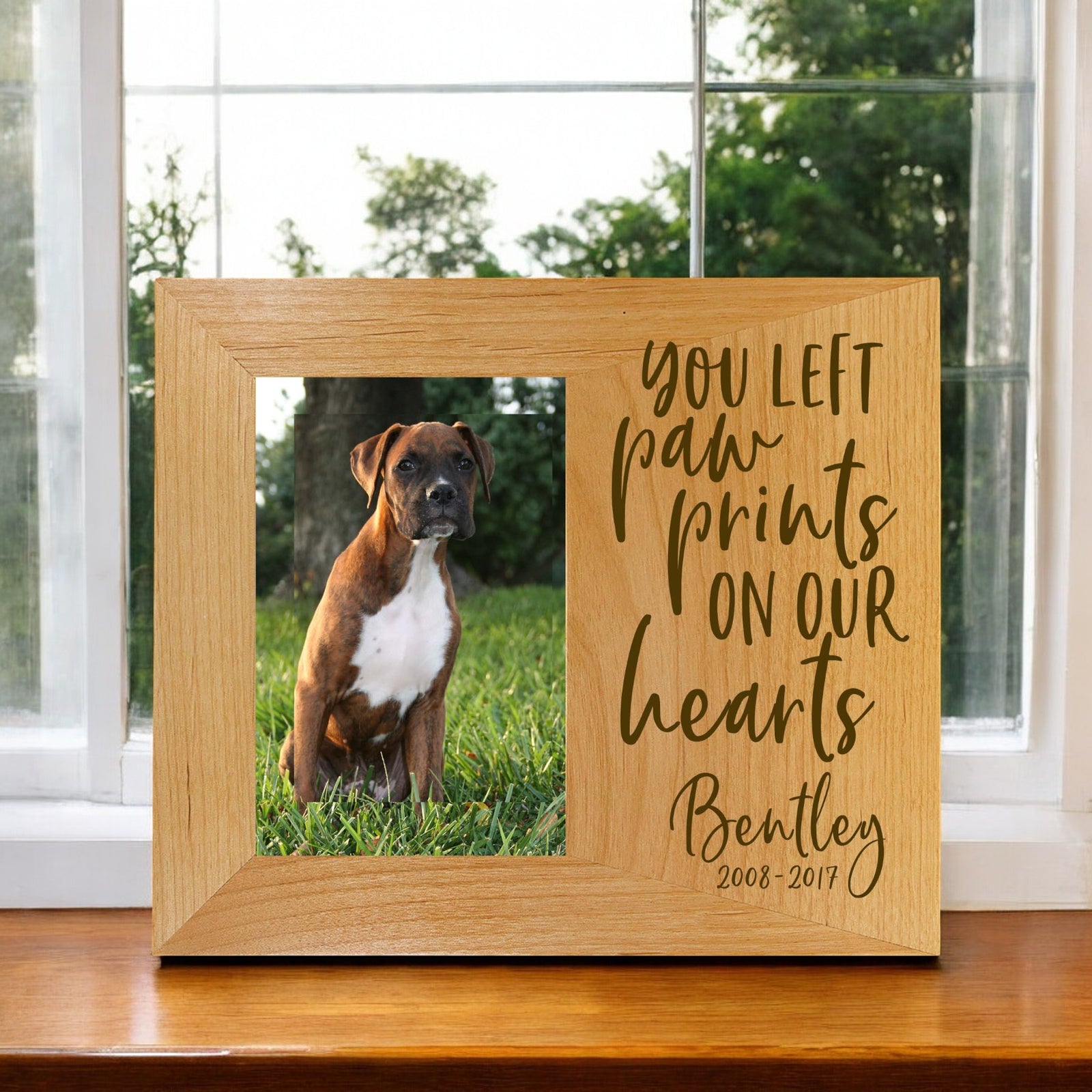 You Left Paw Prints On Our Hearts Custom Pet Memorial Picture Frame by Sunny Box