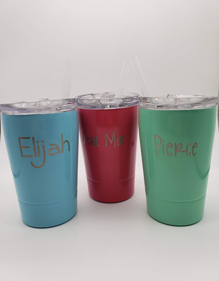 Kids Laser Engraved Tumbler with Lid and Straw - Sunny Box