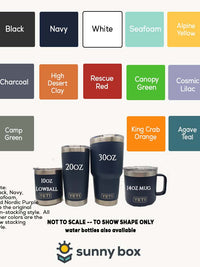 a set of travel mugs with different colors