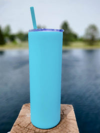 Engraved 20oz Skinny Tumbler Caribbean Cool Teal by Sunny Box