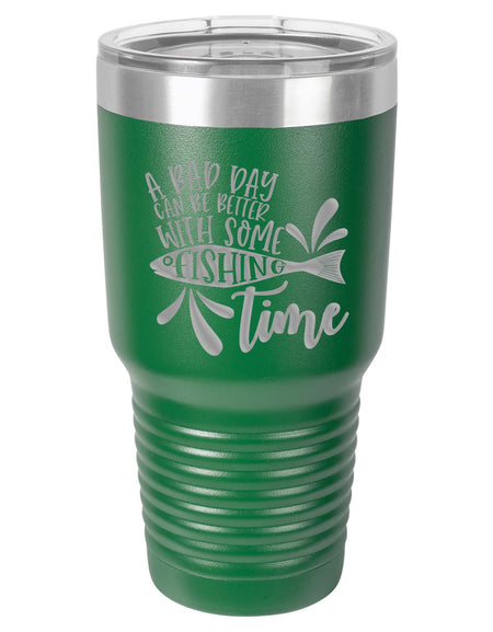Fishing Engraved Polar Camel Tumbler - Green - Sunny Box