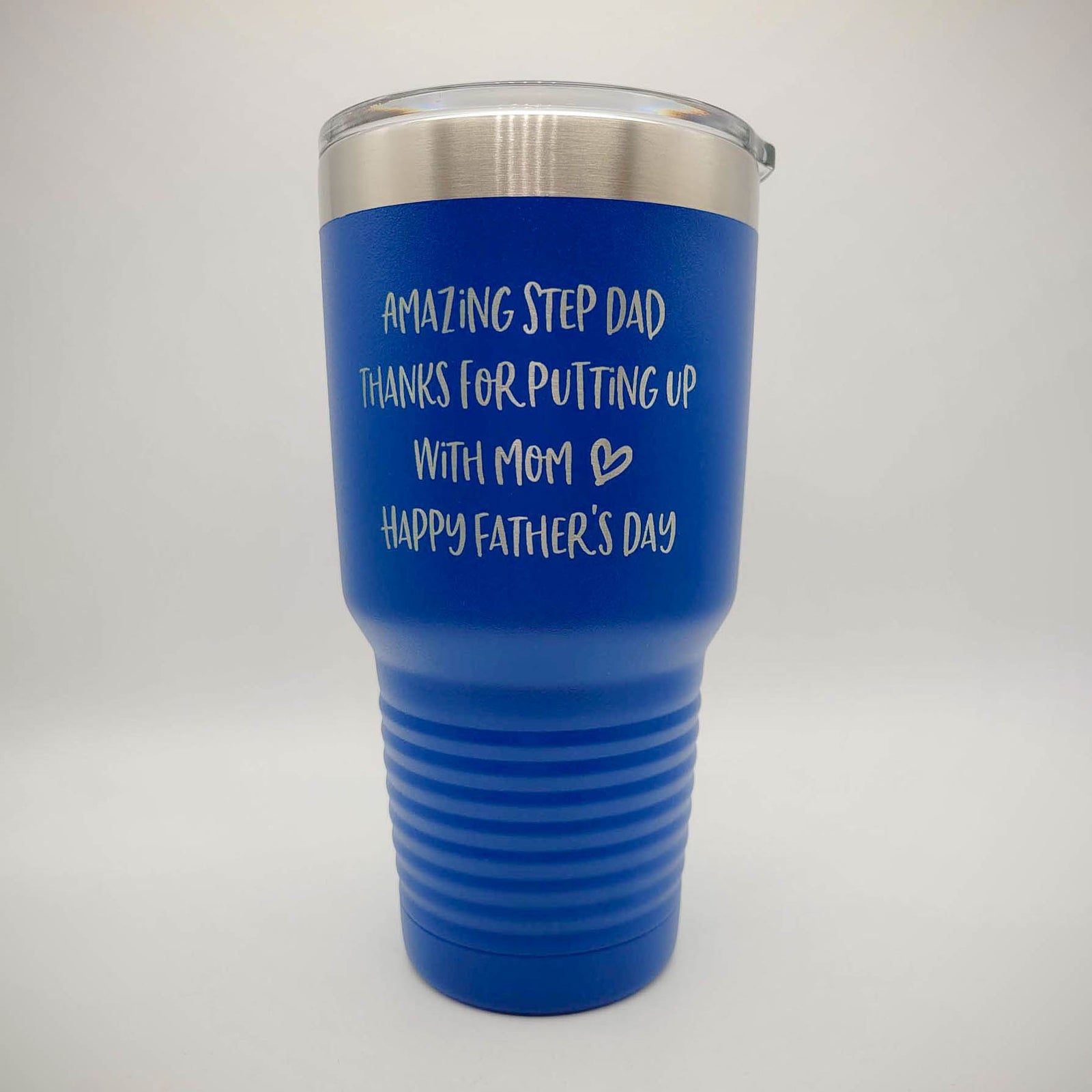 Amazing Stepdad Engraved 30oz Polar Camel Blue Tumbler - Sunny Box