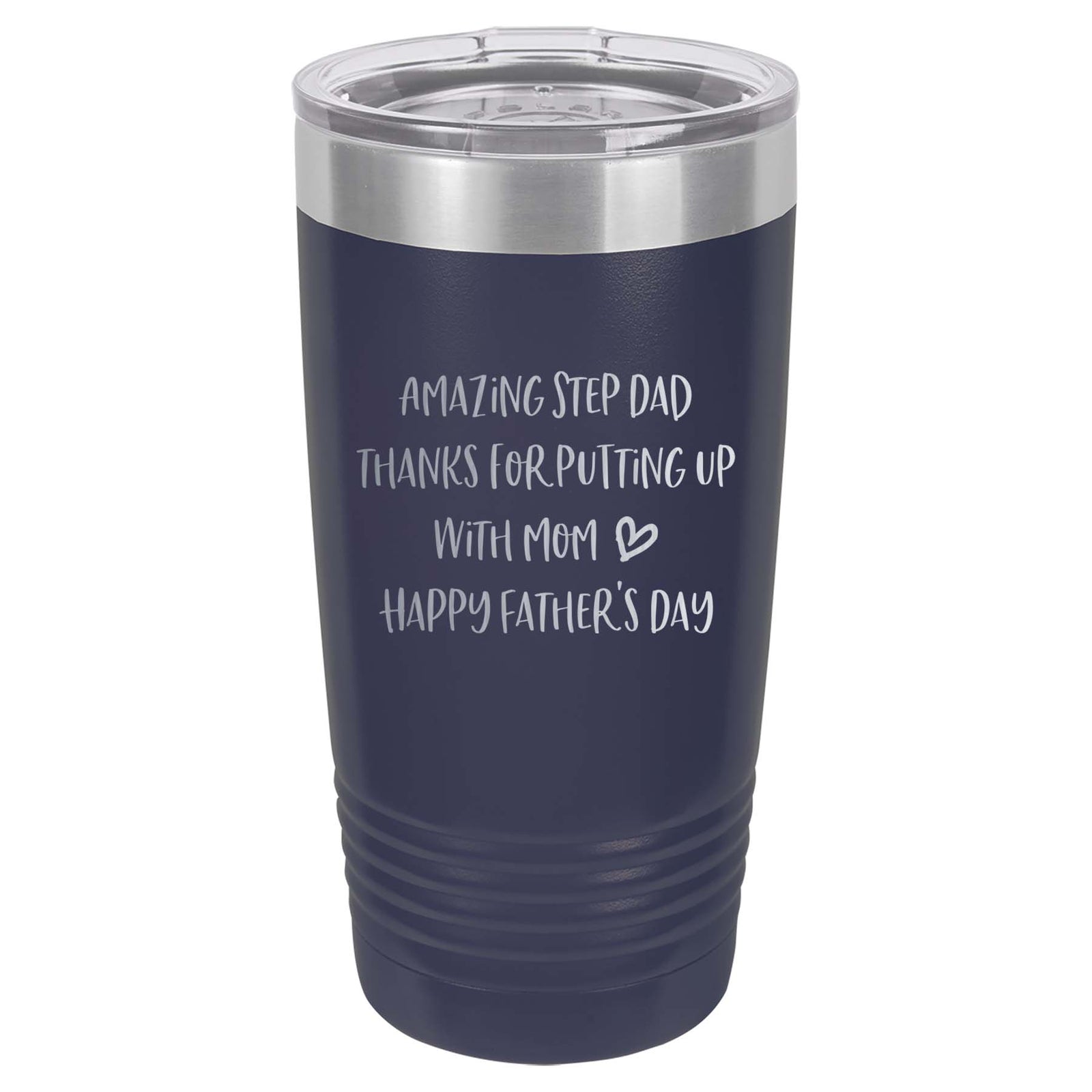 Amazing Stepdad - Engraved 20oz Navy Polar Camel Tumbler - Sunny Box