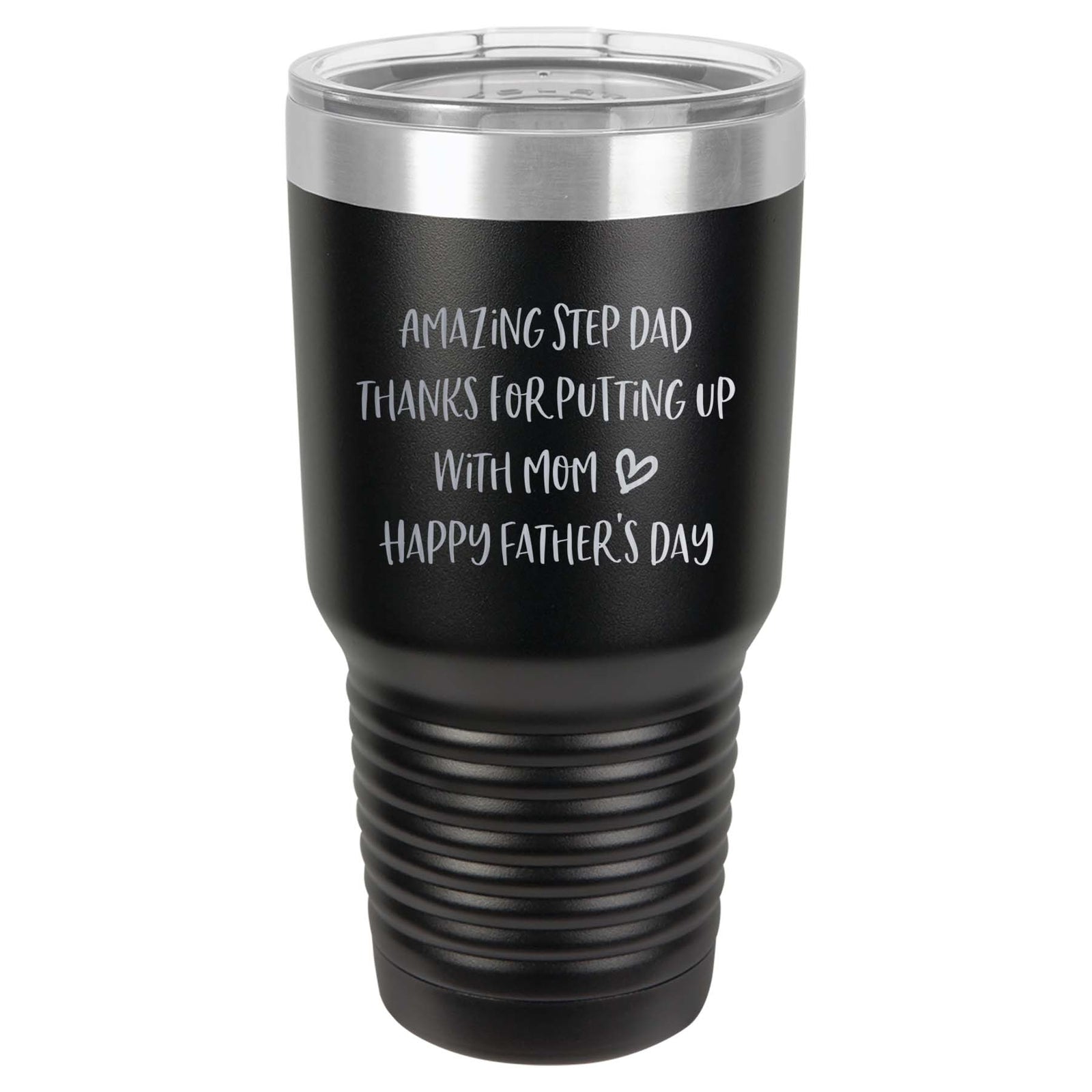 Amazing Stepdad - Engraved 30oz Black Polar Camel Tumbler - Sunny Box