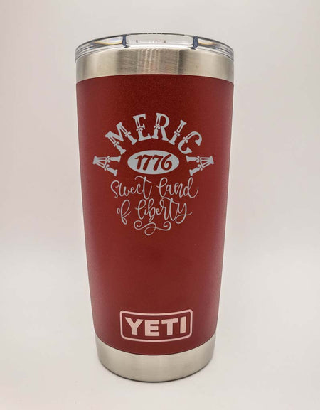 America Sweet Land of Liberty Patriotic Engraved YETI Tumbler