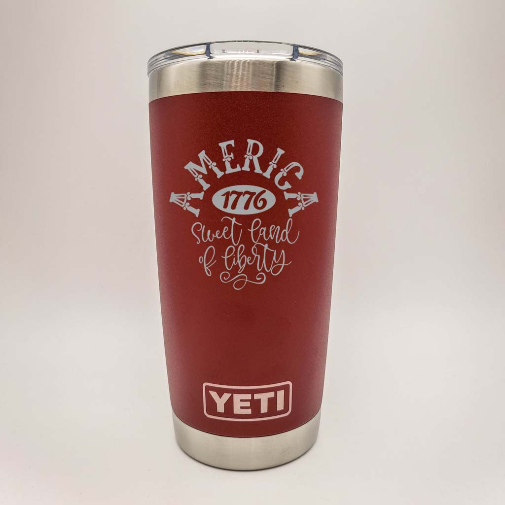 America Sweet Land of Liberty Patriotic Engraved YETI Tumbler