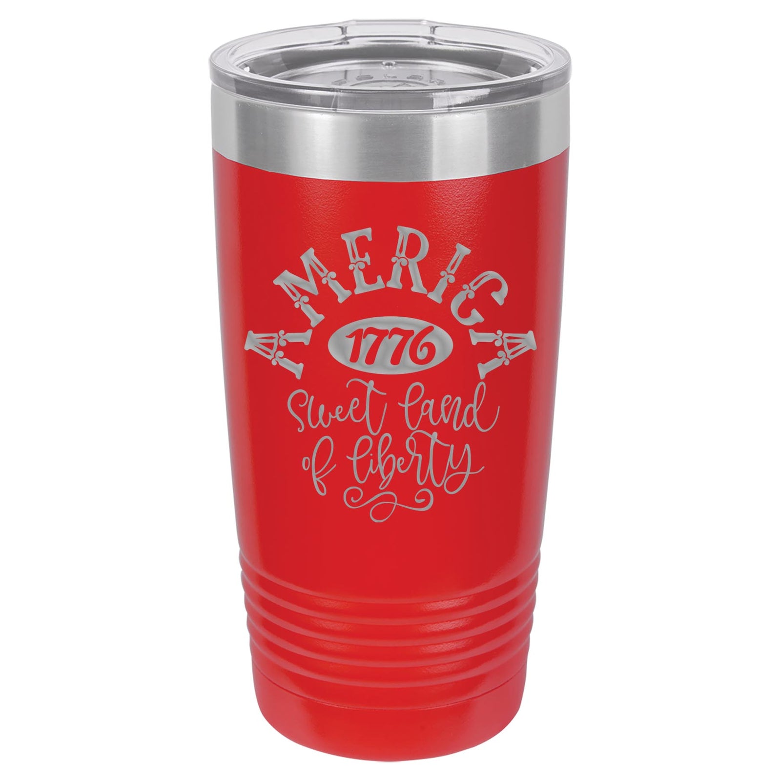 America Sweet Land of Liberty Patriotic Engraved Polar Camel Tumbler 20oz Red Sunny Box