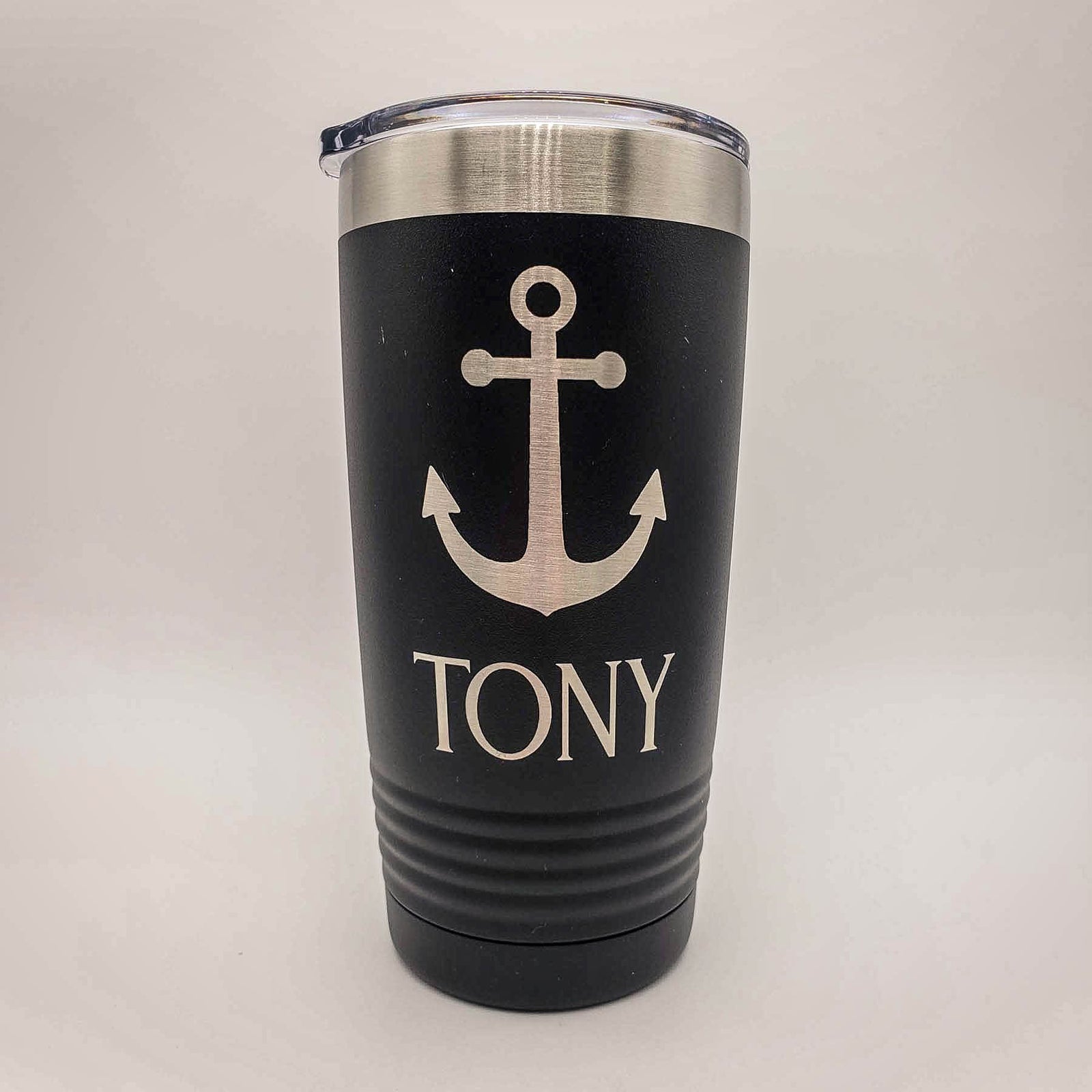 Anchor Boating Engraved Tumbler 20oz Polar Camel Black by Sunny Box