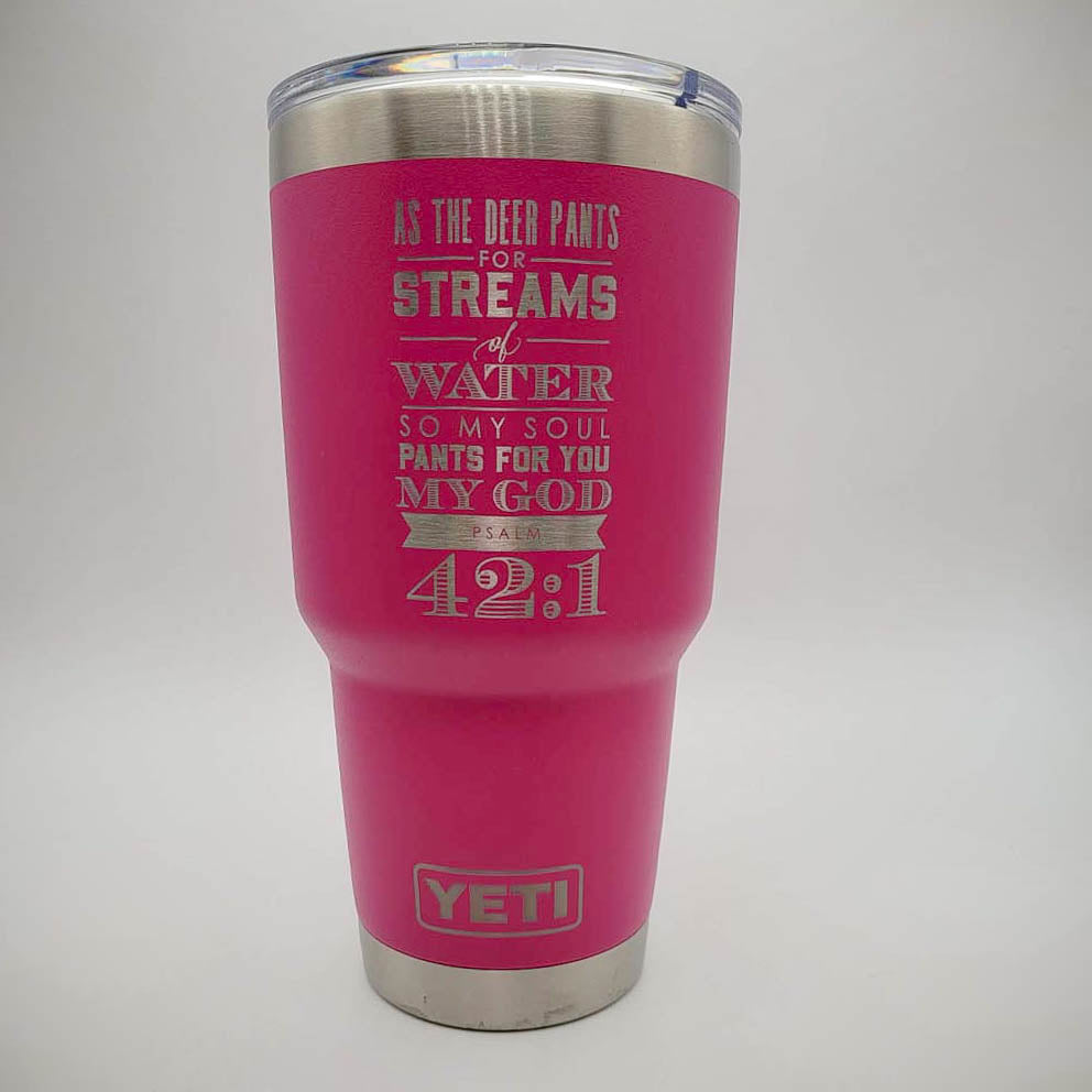 As the Deer Pants - Psalm 42:1 - Christian Engraved YETI Tumbler