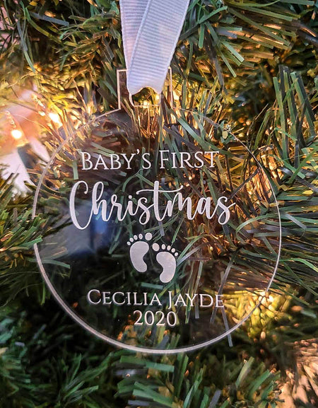 Baby's First Christmas - Personalized Engraved Acrylic Ornament - Sunny Box