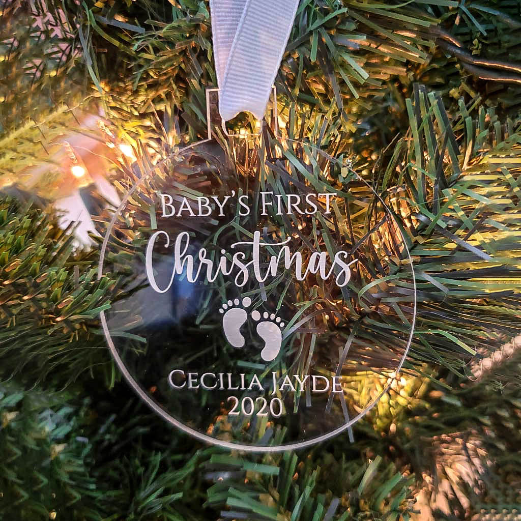 Baby's First Christmas - Personalized Engraved Acrylic Ornament - Sunny Box