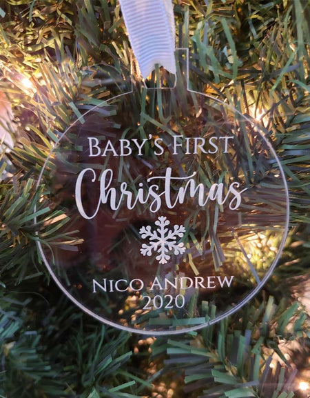 Baby's First Christmas - Personalized Engraved Acrylic Ornament - Sunny Box
