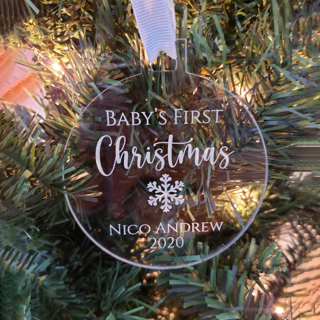 Baby's First Christmas - Personalized Engraved Acrylic Ornament - Sunny Box