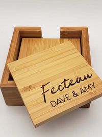 Personalized Engraved Mini Surfboard Bamboo Cutting Board by Sunny Box
