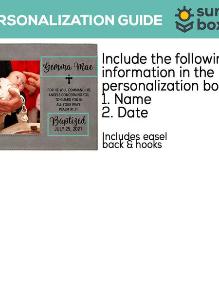 Baptism Leatherette Wide Picture Frame