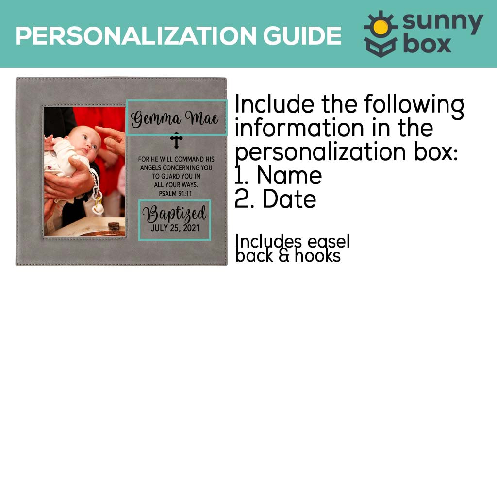 Baptism Leatherette Wide Picture Frame