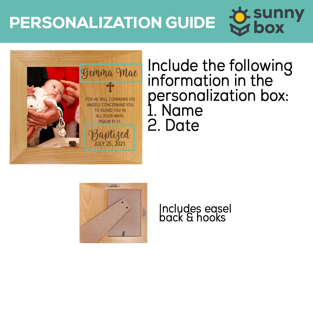 Baptism Wood Wide Picture Frame