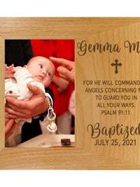 Baptism Personalized Engraved Wood Picture Frame - Sunny Box