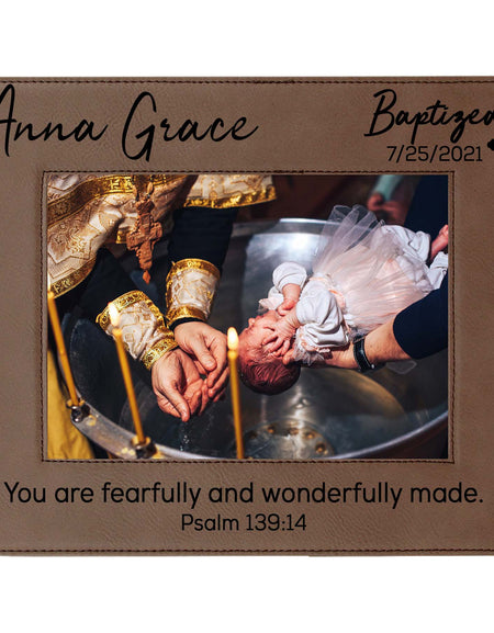 Baptism Leatherette Picture Frame - Design 2