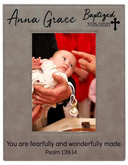 Baptism Leatherette Picture Frame - Design 2