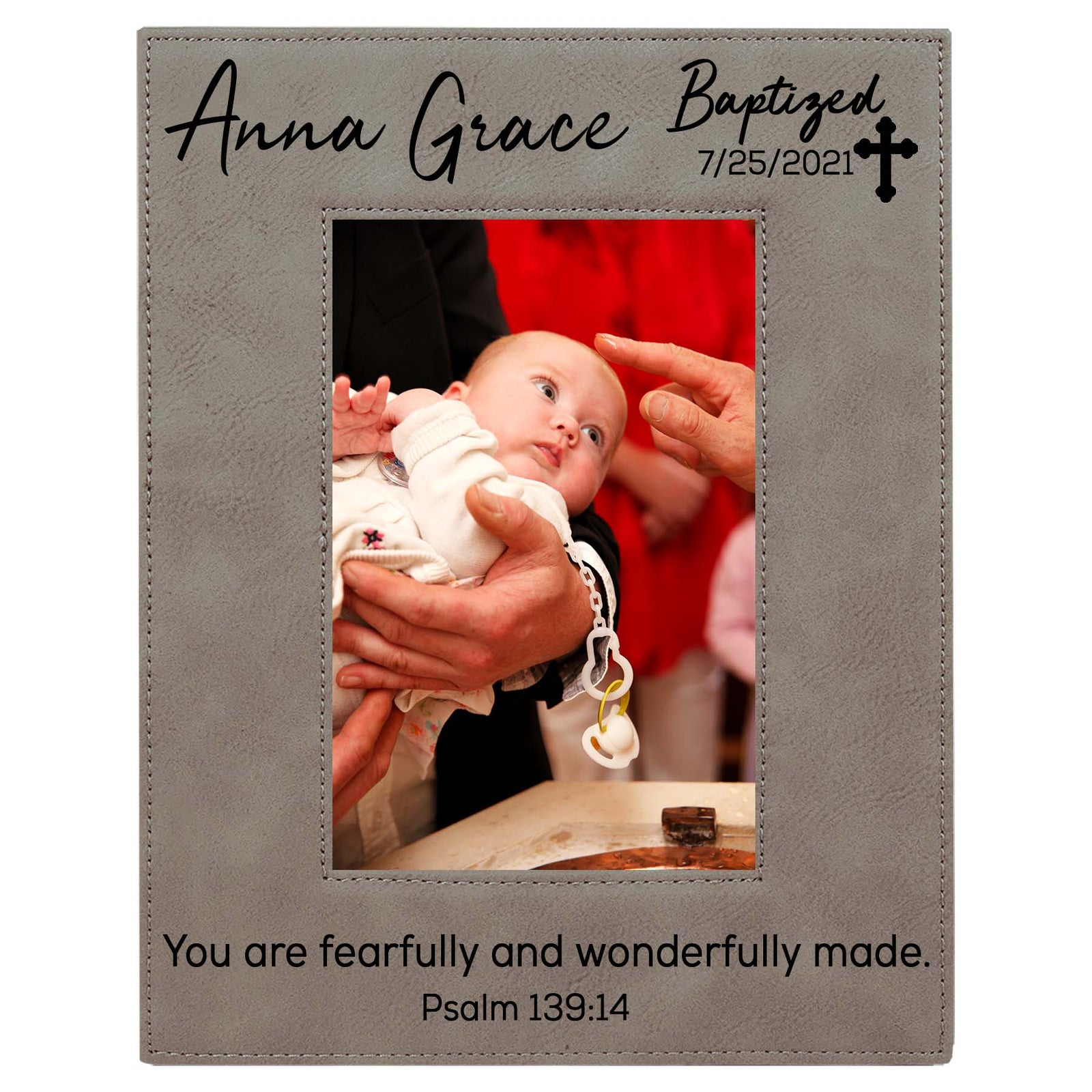 Baptism Leatherette Picture Frame - Design 2