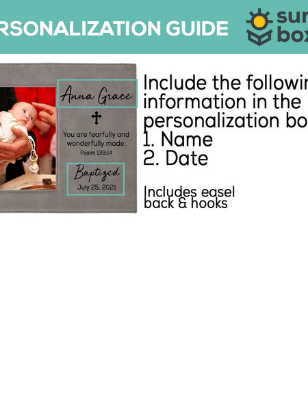 Baptism Leatherette Wide Picture Frame - Design 2