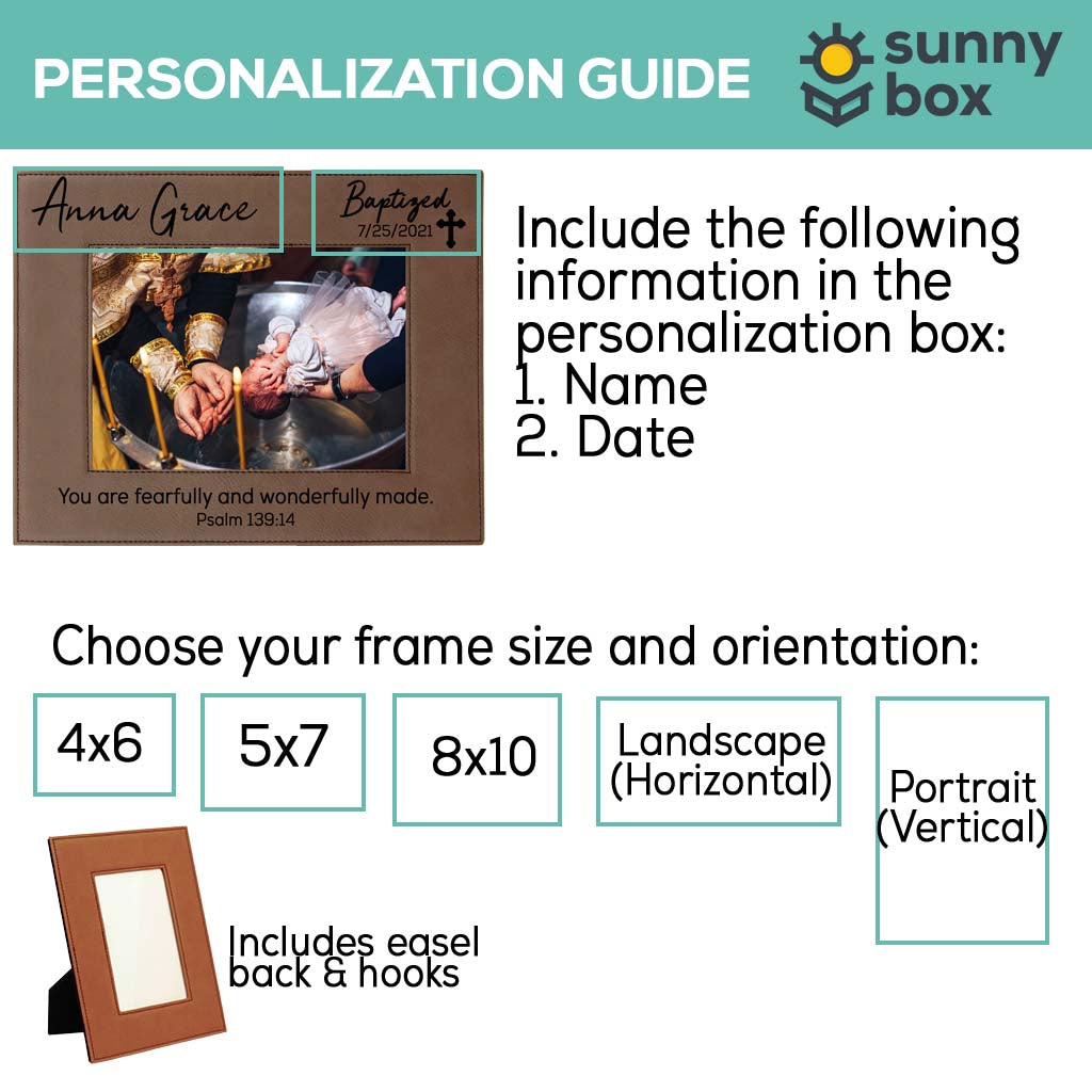 Baptism Leatherette Picture Frame - Design 2