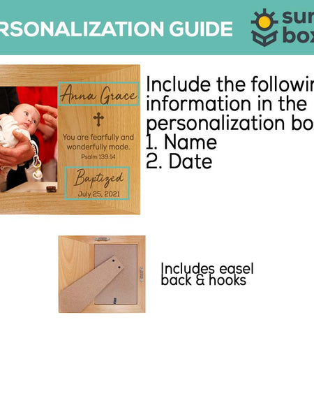Baptism Wood Wide Picture Frame - Design 2
