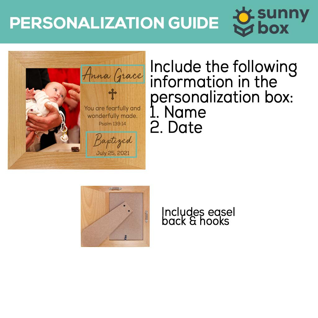 Baptism Wood Wide Picture Frame - Design 2