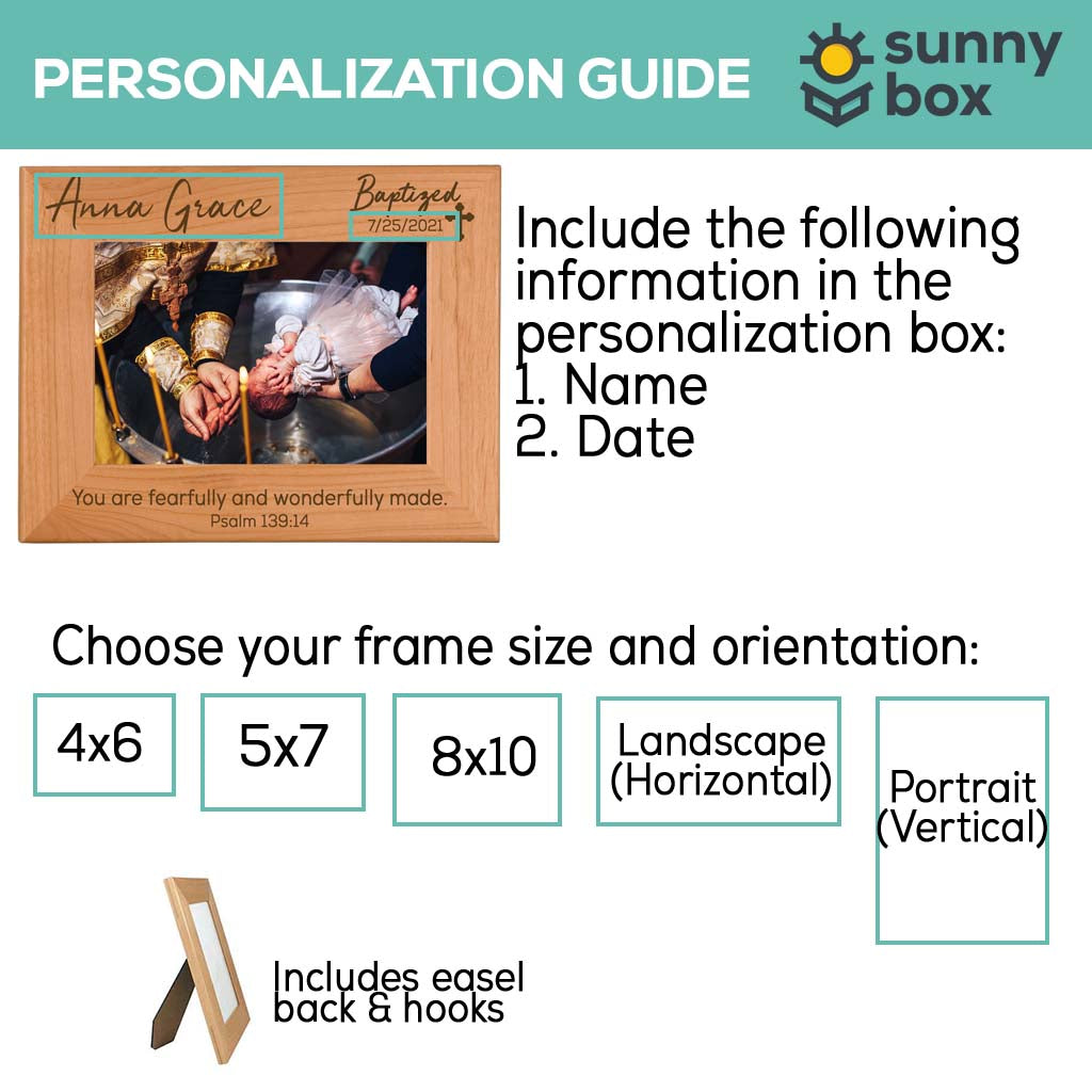 Baptism Wood Picture Frame - Design 2