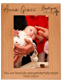 Personalized Engraved Baptism Wood Picture Frame - Sunny Box