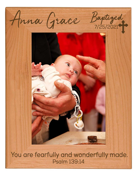 Personalized Engraved Baptism Wood Picture Frame - Sunny Box
