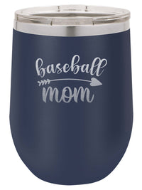 Baseball Mom - Engraved 12oz Navy Polar Camel Tumbler - Sunny Box