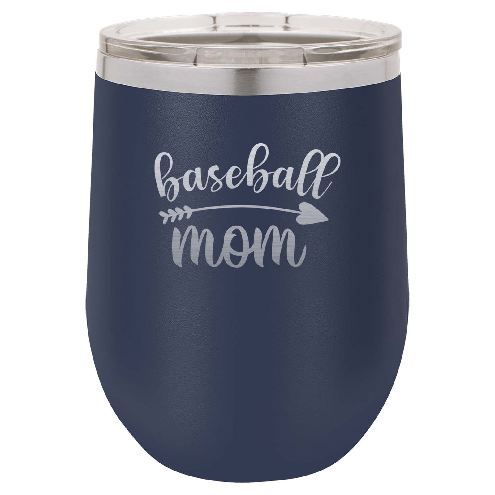 Baseball Mom - Engraved 12oz Navy Polar Camel Tumbler - Sunny Box