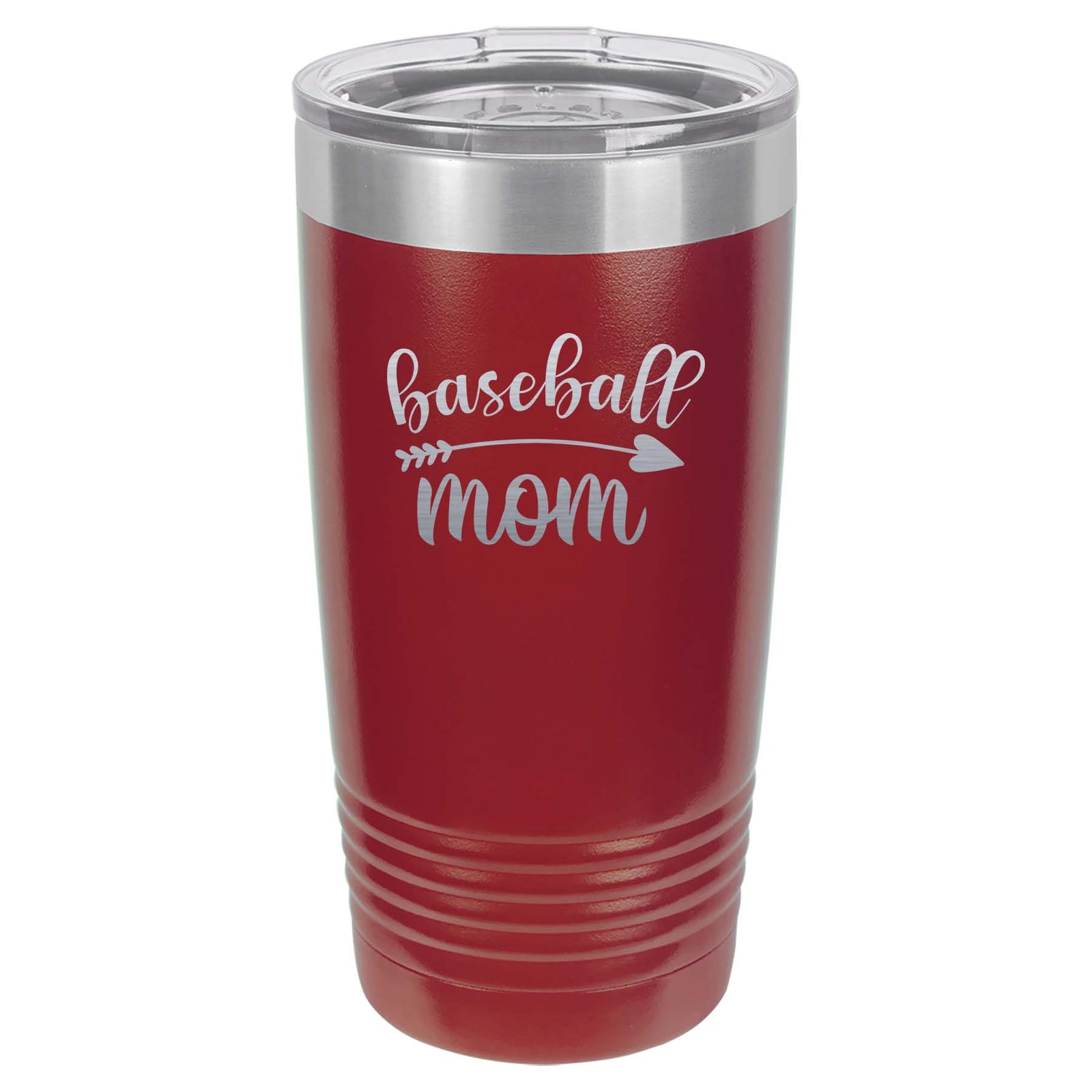 Baseball Mom - Engraved 20oz Maroon Polar Camel Tumbler - Sunny Box