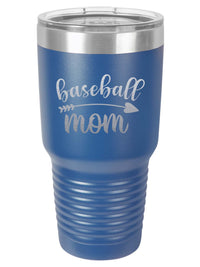 Baseball Mom - Engraved 30oz Polar Camel Tumbler Blue Sunny Box