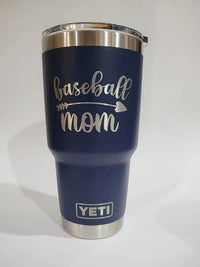 Baseball Mom - Engraved YETI Tumbler